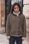 Viktoria Shearling Style Verde/Grigio woman Barone firenze - 1