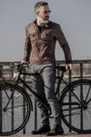 Michele Leather Jacket with Stitching uomo Barone firenze - 5