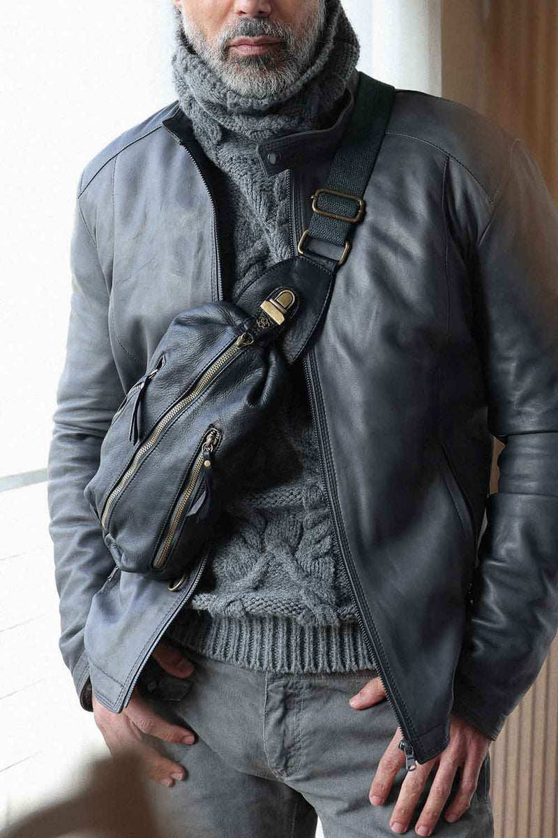 Certaldo Black Pouch uomo Barone firenze - 2