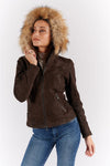 Sofia Oleato with Hood Fur Dark Brown donna Barone firenze - 8
