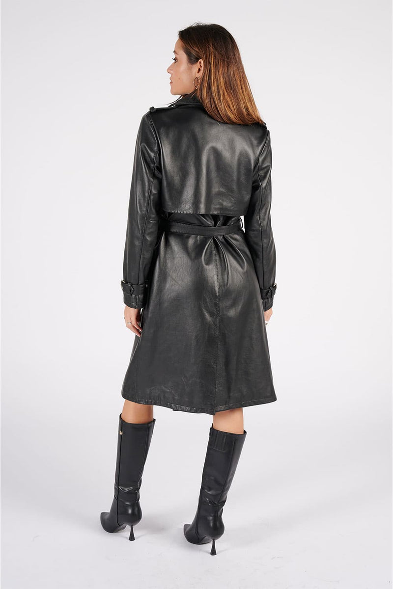 Studded trench coat donna Barone firenze - 12